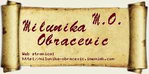 Milunika Obračević vizit kartica